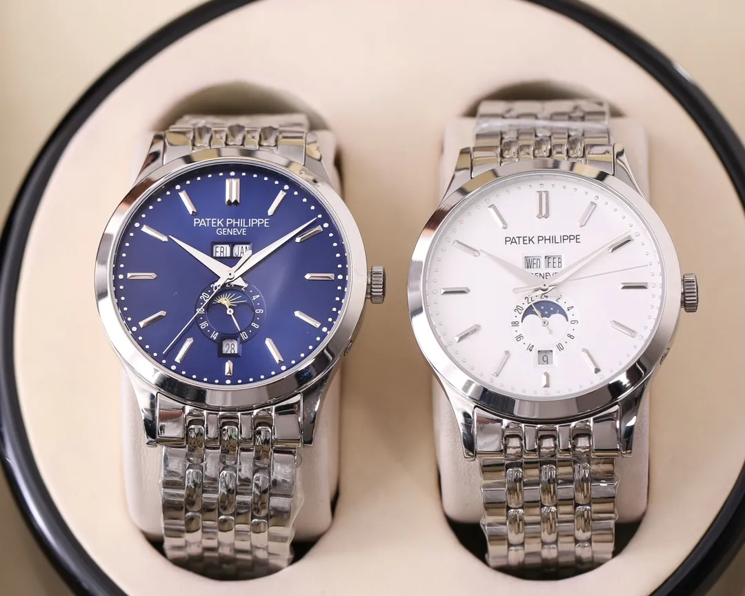 【Foreign Trade Import】💰1720! Good news! Coming! Patek Philippe Complication Chronograph 5396 Series New Mold Opening [Literal] Upgraded V1 version with gold three-dimensional hour markers that are closer to the original version!   2. [Moon phase] The moon phase disk has been newly molded and restored to white (white shell) and gold to (rose gold shell) according to the original data! 3. [Case] ​​The polishing treatment of the case of the V2 version is better than that of the V1 version! 4 [Watch strap] The strap has been newly molded. The purchased original strap has been restored one to one without missing a single thread. It is made of authentic Italian cowhide and the front is the same bright color as the original! Perfectly correct the shortcomings and defects of the V1 version! 5. [Insider] The 5396 series version will soon be launched with steel belt, crafted with craftsmanship, so stay tuned! Diameter 42MM, thickness 12MM! Welcome to reprint!